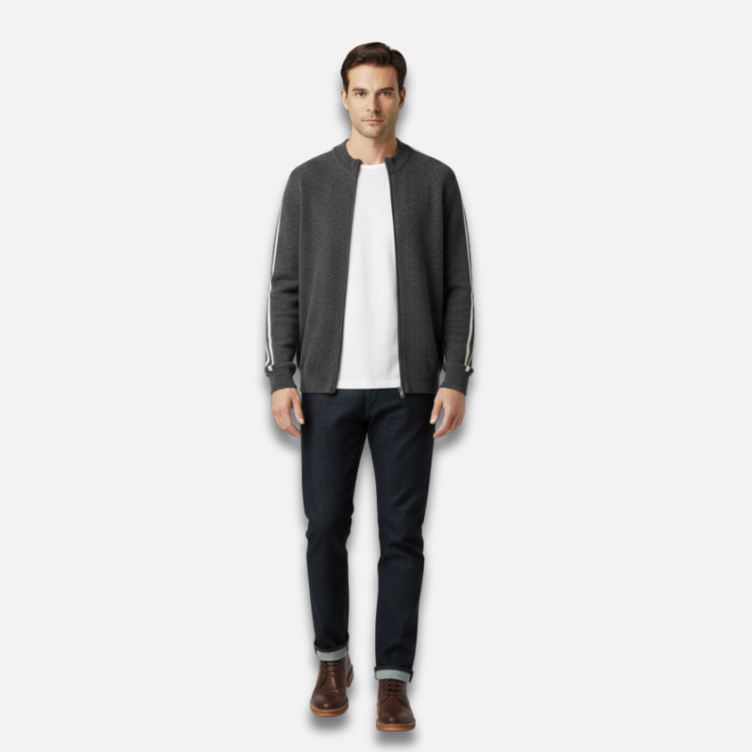 Men’s Zip-Up Wool Cardigan Laurel & Legacy