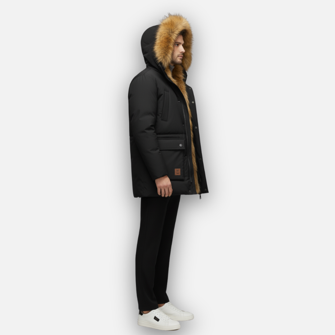 Men’s Fur-Lined Hooded Padded Jacket Laurel & Legacy