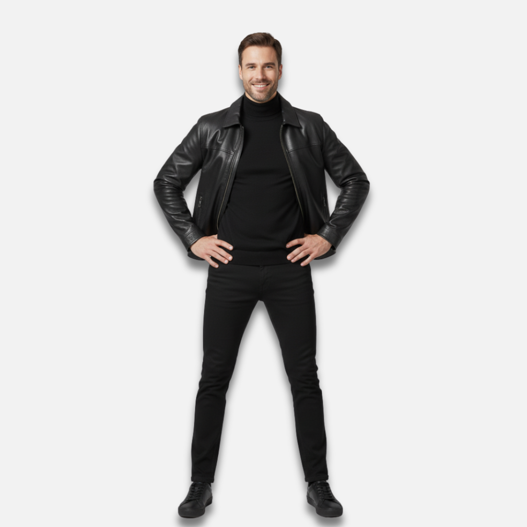 Men’s Collar Leather Jacket Laurel & Legacy