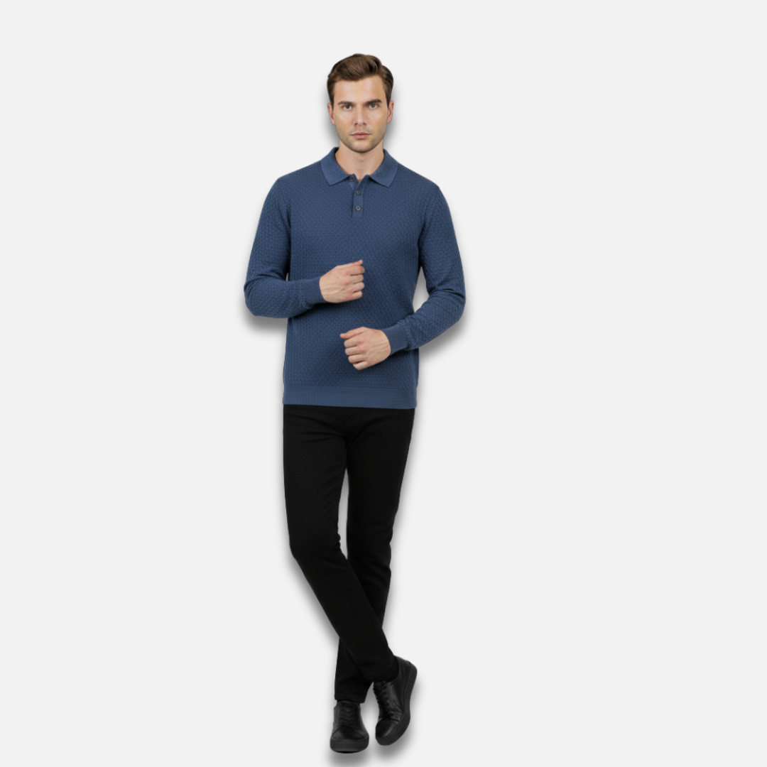 Men’s Merino Wool Polo Sweater Laurel & Legacy