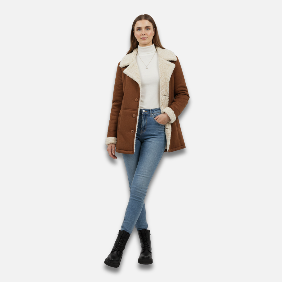 Women’s Lapel Wool Button Coat Laurel & Legacy