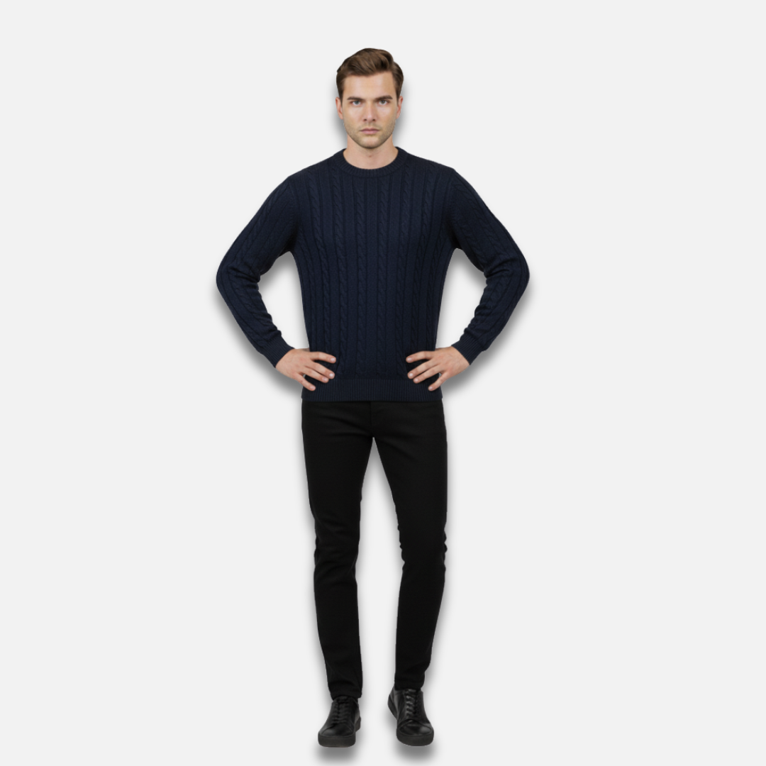 Men’s Cable Knit Round Neck Sweater Laurel & Legacy