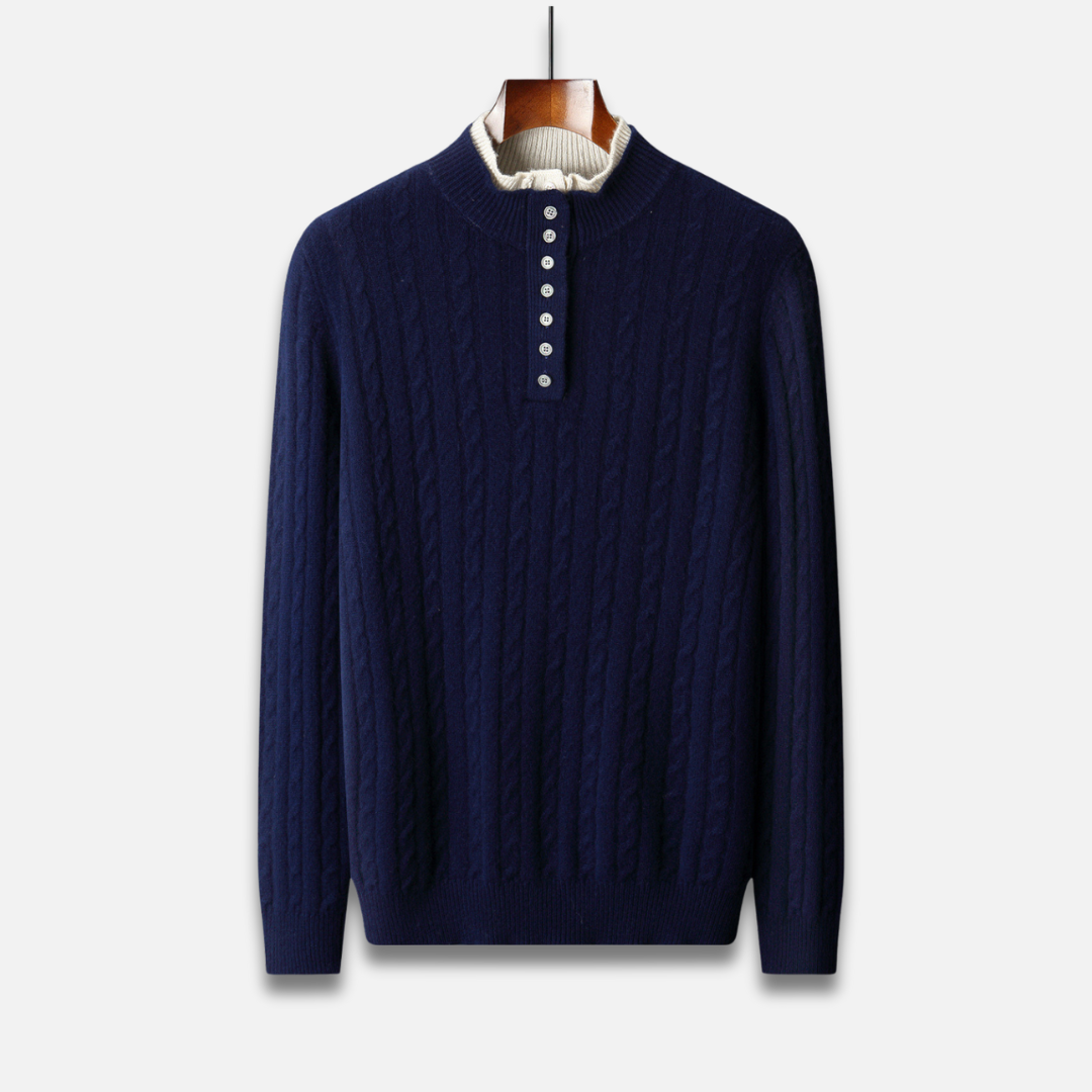 Men’s Cable Knit Buttoned Pullover Sweater Laurel & Legacy