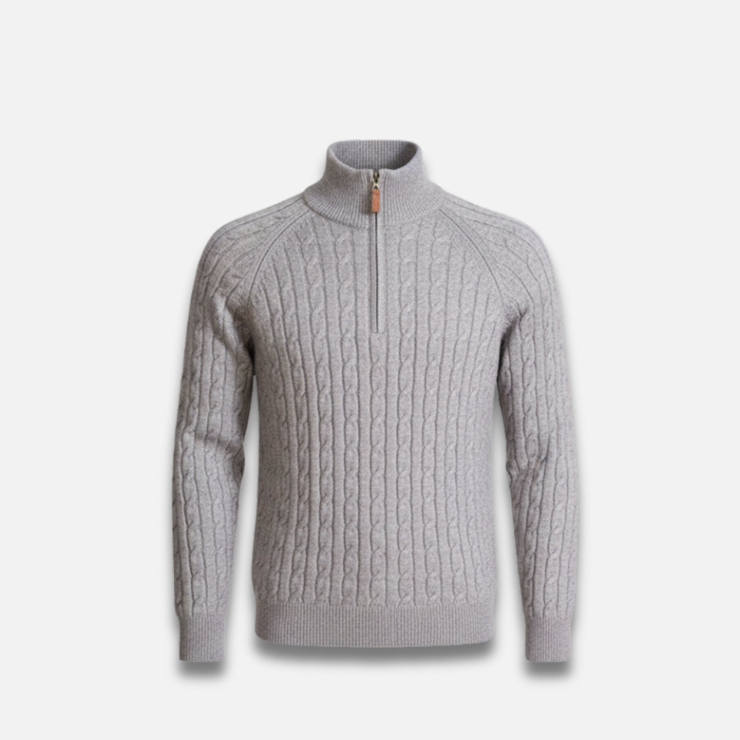 Men’s Timeless Zip Cable Knit Sweater Laurel & Legacy