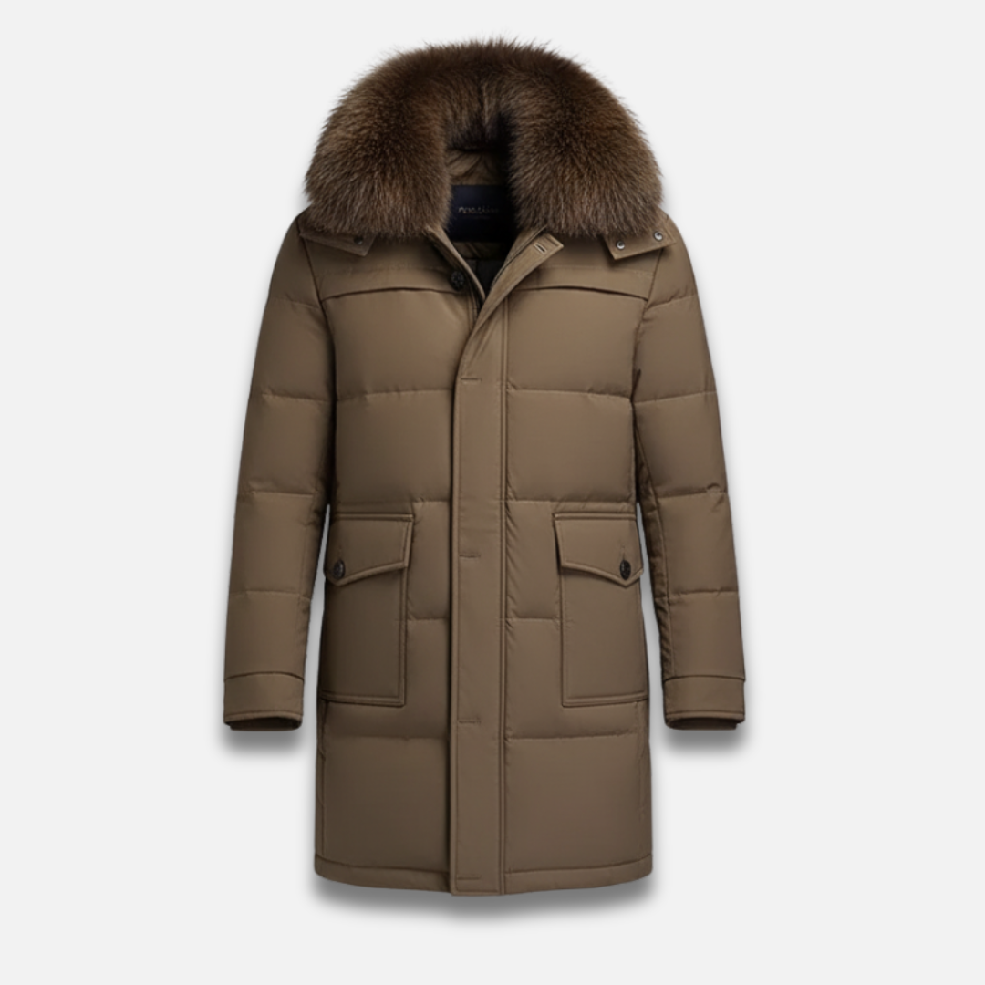 Men’s Long Fur Collar Down Coat Laurel & Legacy