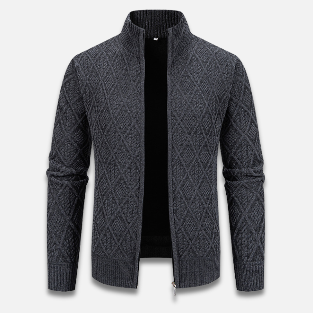 Men’s Diamond Knit Zip-Up Sweater Laurel & Legacy
