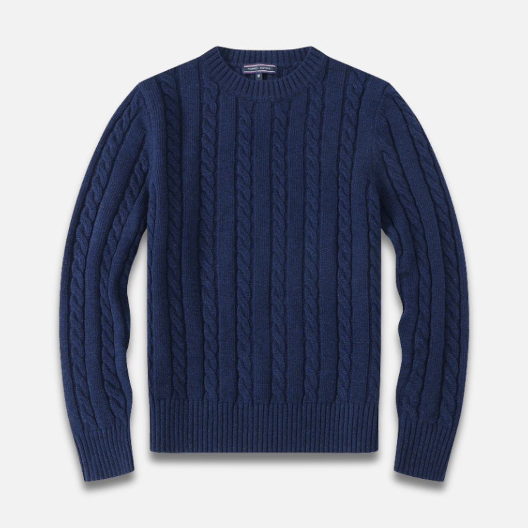 Men’s Cable Knit Round Neck Sweater Laurel & Legacy