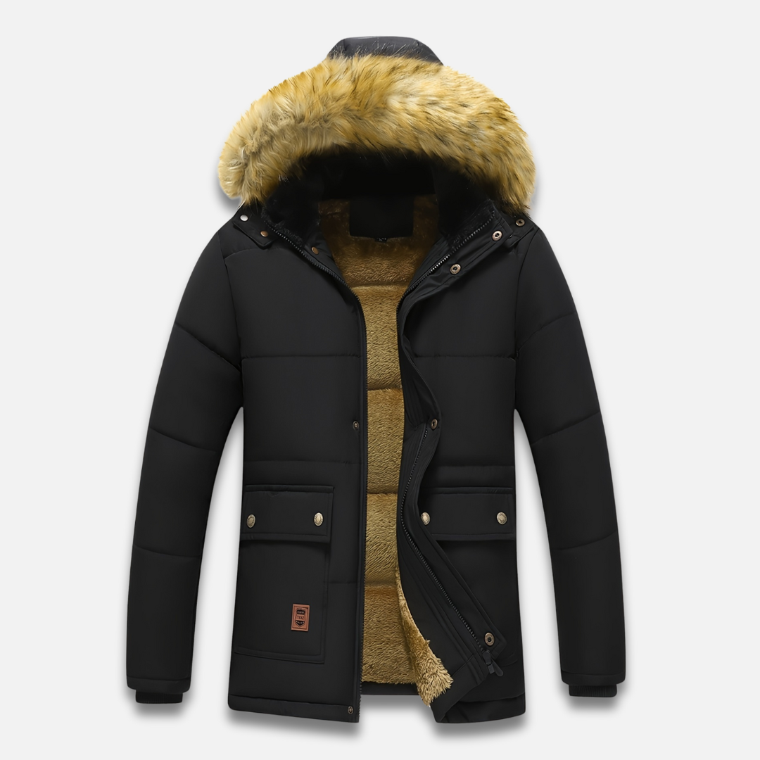 Men’s Fur-Lined Hooded Padded Jacket Laurel & Legacy