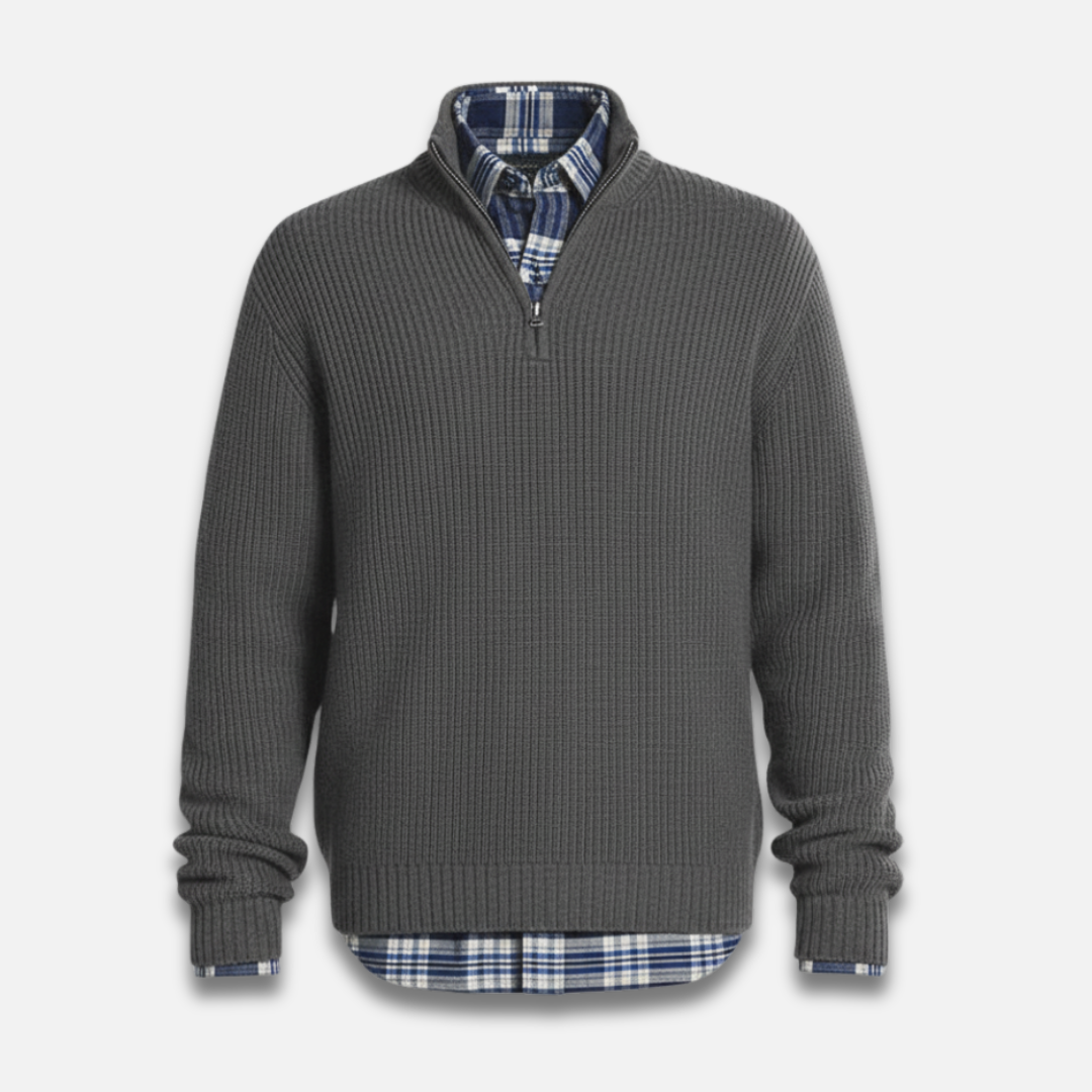 Men’s Half-Zip Ribbed Knit Sweater Laurel & Legacy