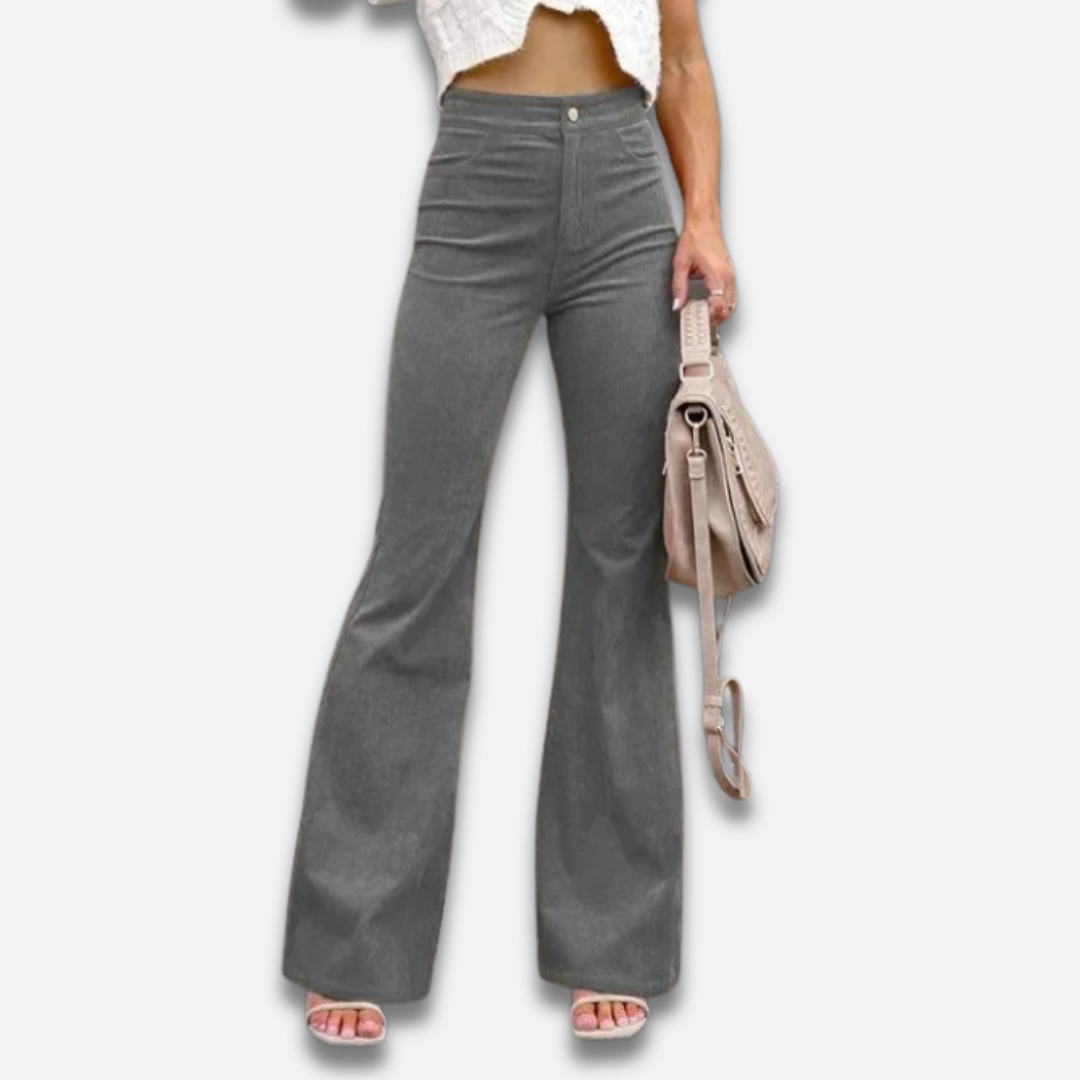 Women’s Corduroy High-Waist Flared Trousers Laurel & Legacy