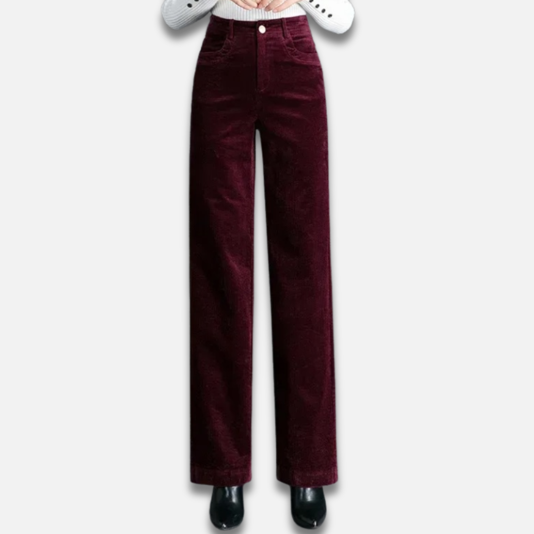 Women’s Corduroy High-Waist Straight Trousers Laurel & Legacy