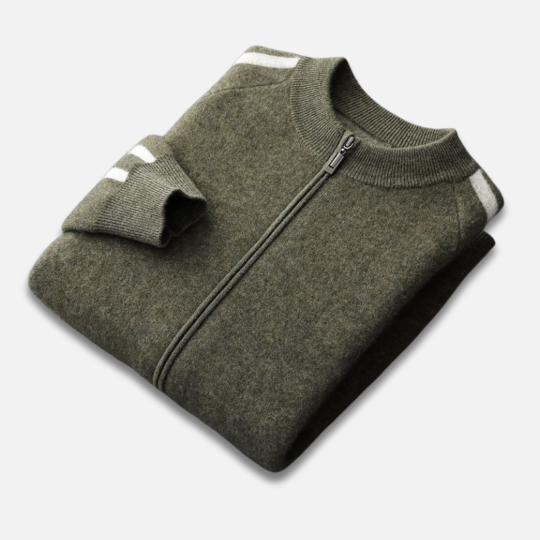 Men’s Zip-Up Wool Cardigan Laurel & Legacy