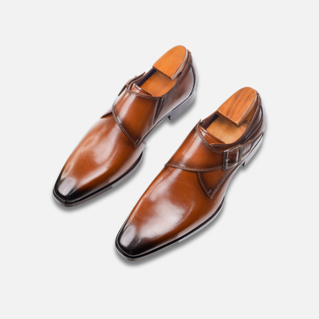 Men’s Square Toe Leather Monk Shoes Laurel & Legacy