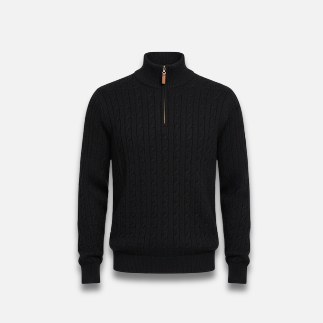 Men’s Timeless Zip Cable Knit Sweater Laurel & Legacy