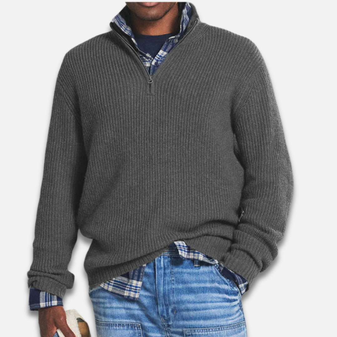 Men’s Half-Zip Ribbed Knit Sweater Laurel & Legacy