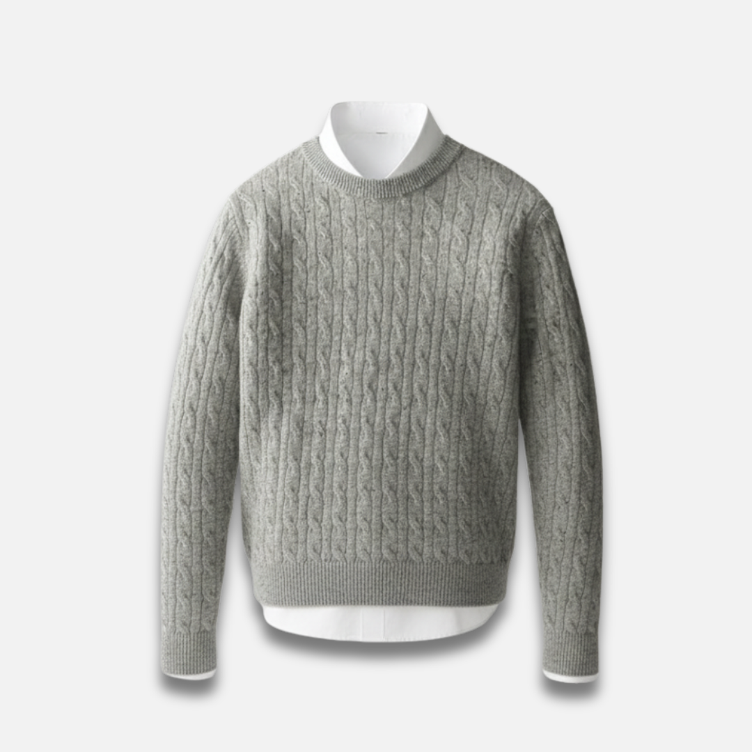 Men’s Cable Knit Round Neck Sweater Laurel & Legacy
