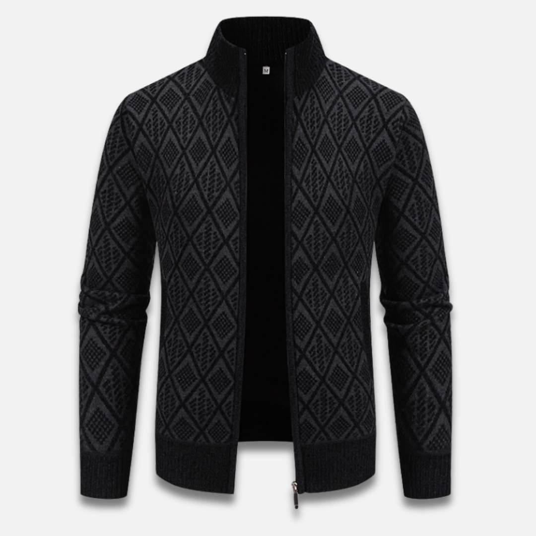 Men’s Diamond Knit Zip-Up Sweater Laurel & Legacy