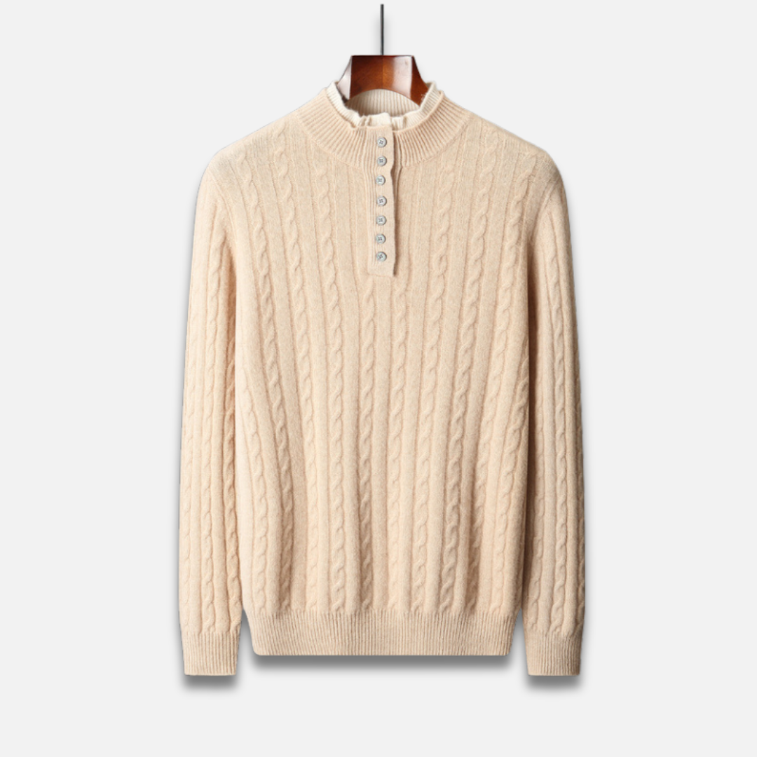 Men’s Cable Knit Buttoned Pullover Sweater Laurel & Legacy