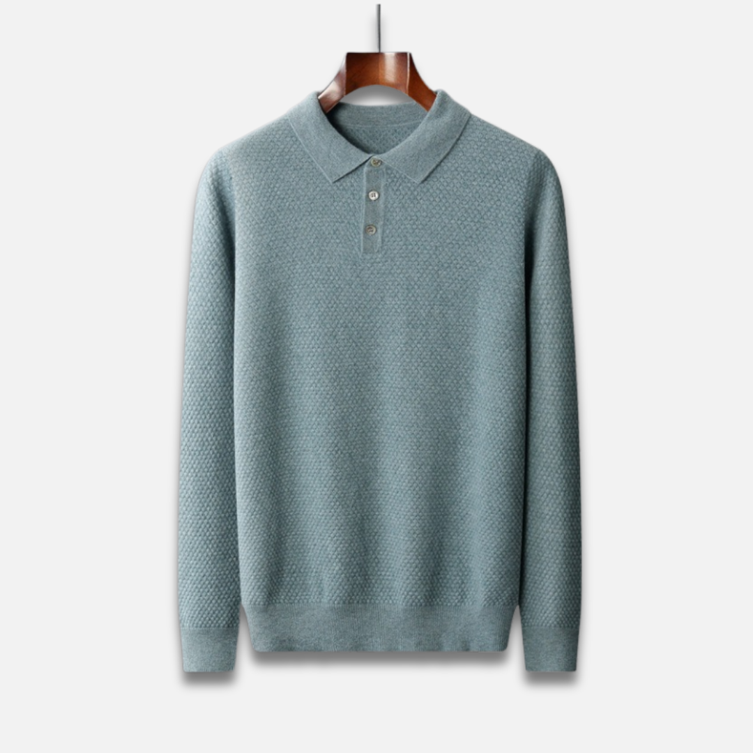 Men’s Merino Wool Polo Sweater Laurel & Legacy