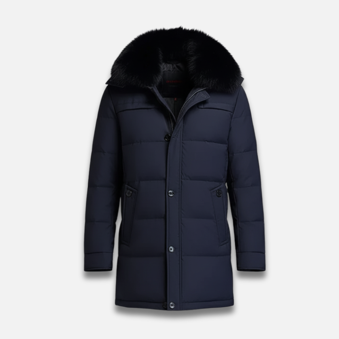 Men’s Long Fur Collar Down Coat Laurel & Legacy