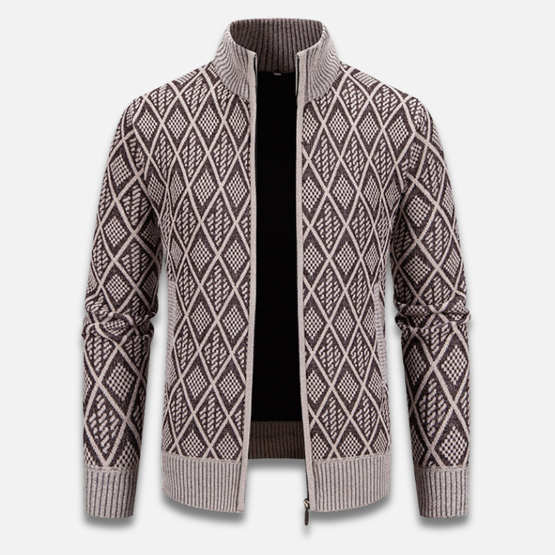 Men’s Diamond Knit Zip-Up Sweater Laurel & Legacy