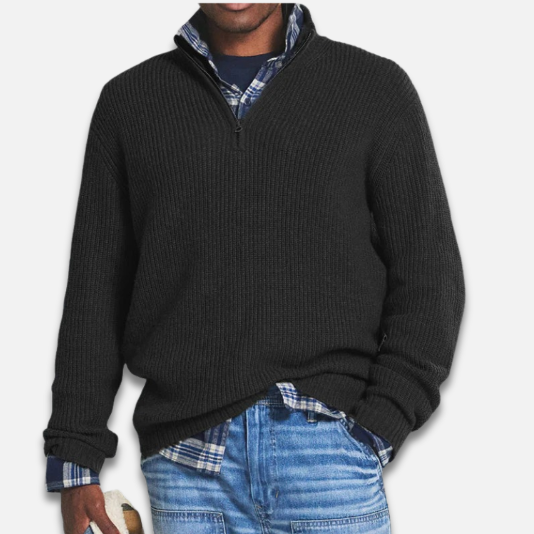 Men’s Half-Zip Ribbed Knit Sweater Laurel & Legacy