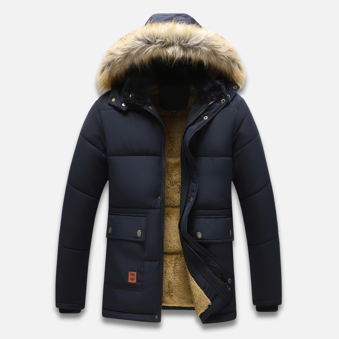 Men’s Fur-Lined Hooded Padded Jacket Laurel & Legacy