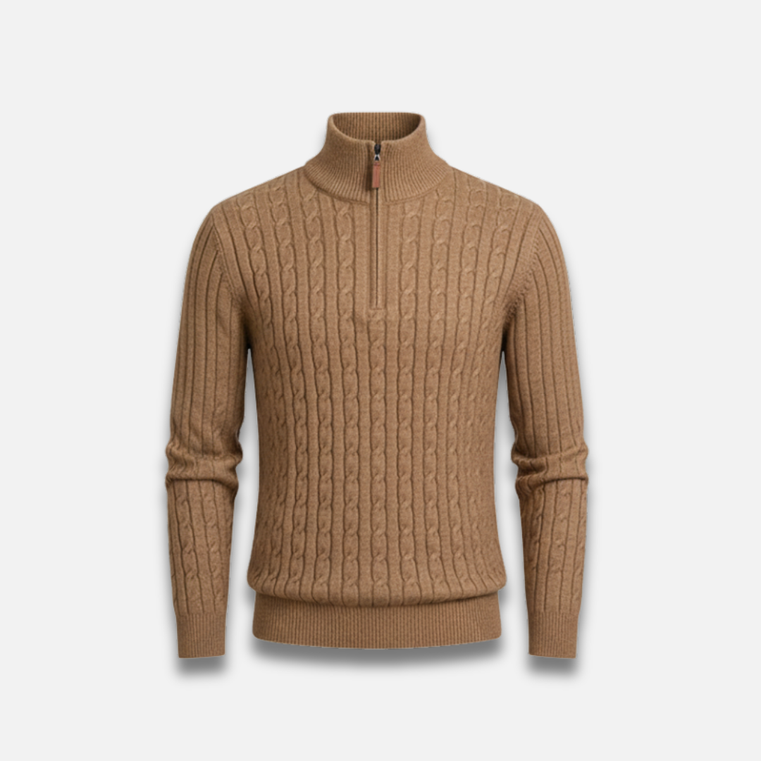 Men’s Timeless Zip Cable Knit Sweater Laurel & Legacy