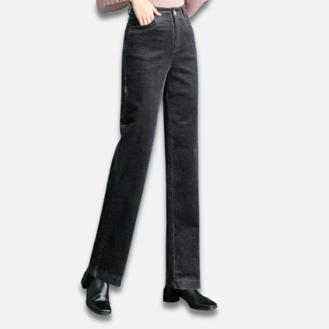 Women’s Corduroy High-Waist Straight Trousers Laurel & Legacy