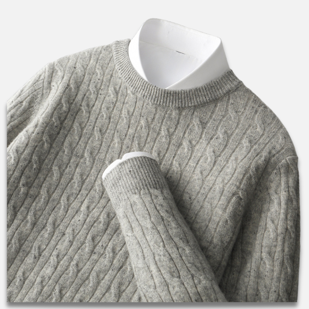 Men’s Cable Knit Round Neck Sweater Laurel & Legacy