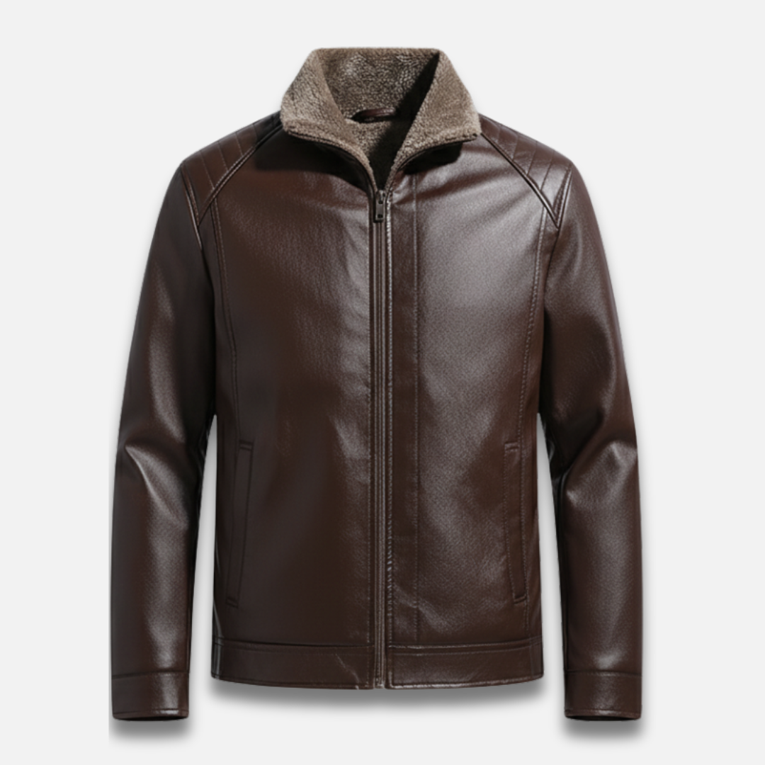 Men’s Lapel Wool-Lined Leather Jacket Laurel & Legacy