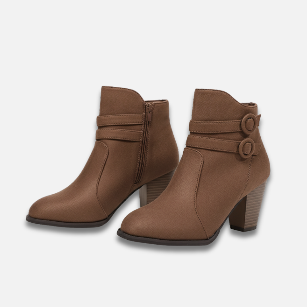 Women’s Button Detail Block Heel Ankle Boots Laurel & Legacy