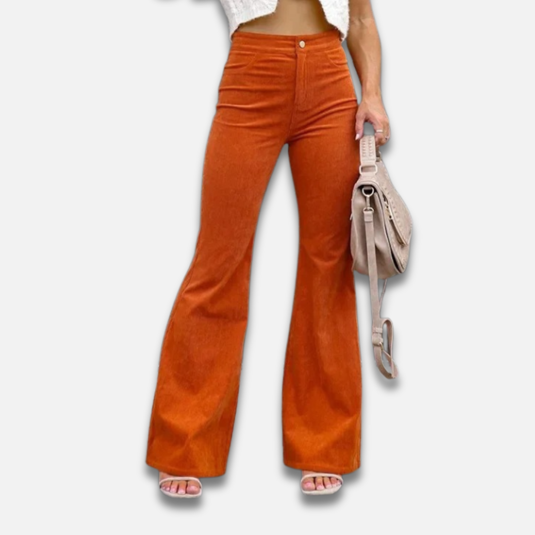 Women’s Corduroy High-Waist Flared Trousers Laurel & Legacy
