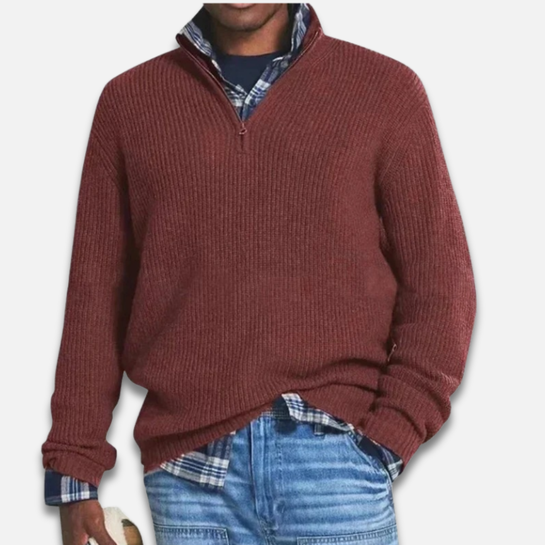 Men’s Half-Zip Ribbed Knit Sweater Laurel & Legacy