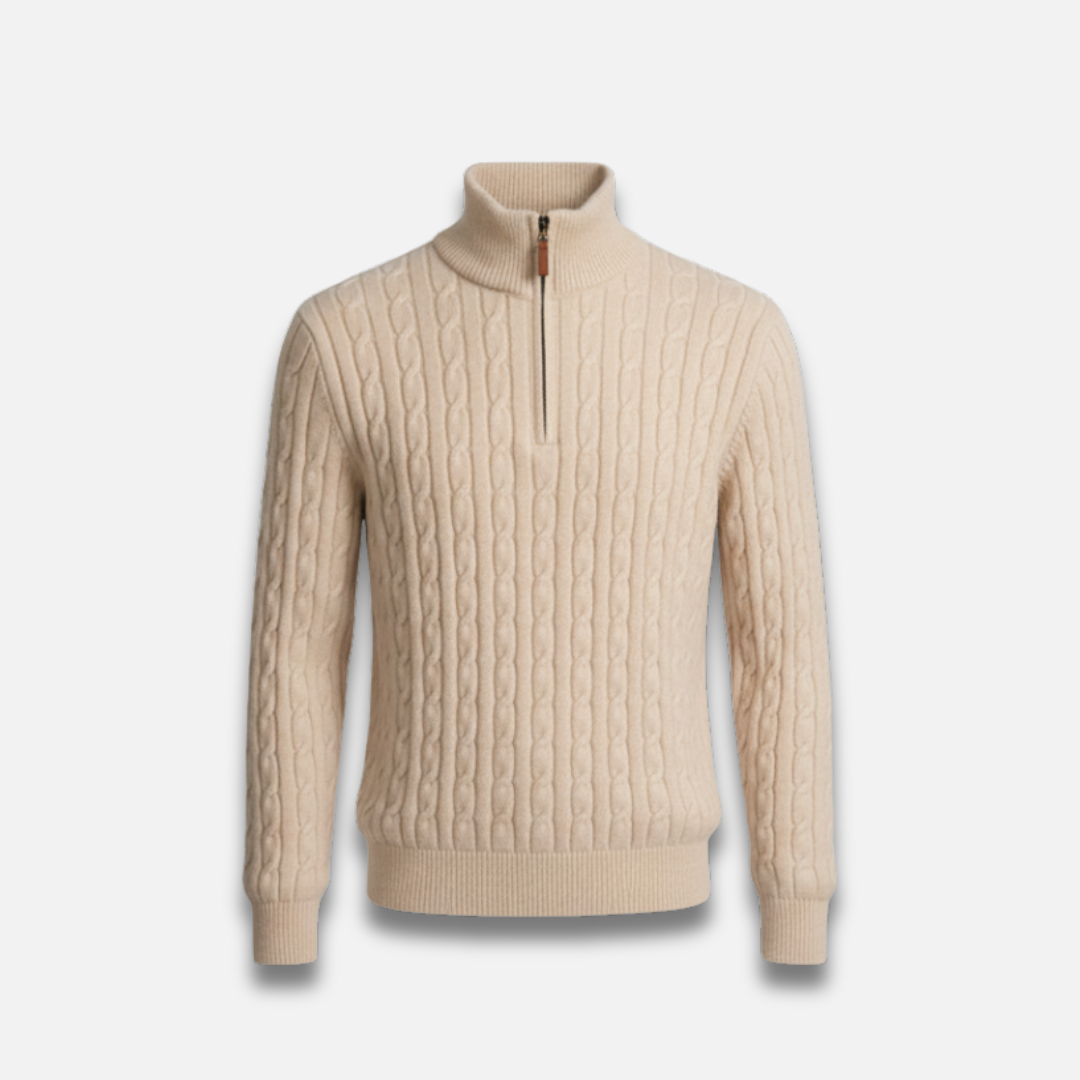 Men’s Timeless Zip Cable Knit Sweater Laurel & Legacy
