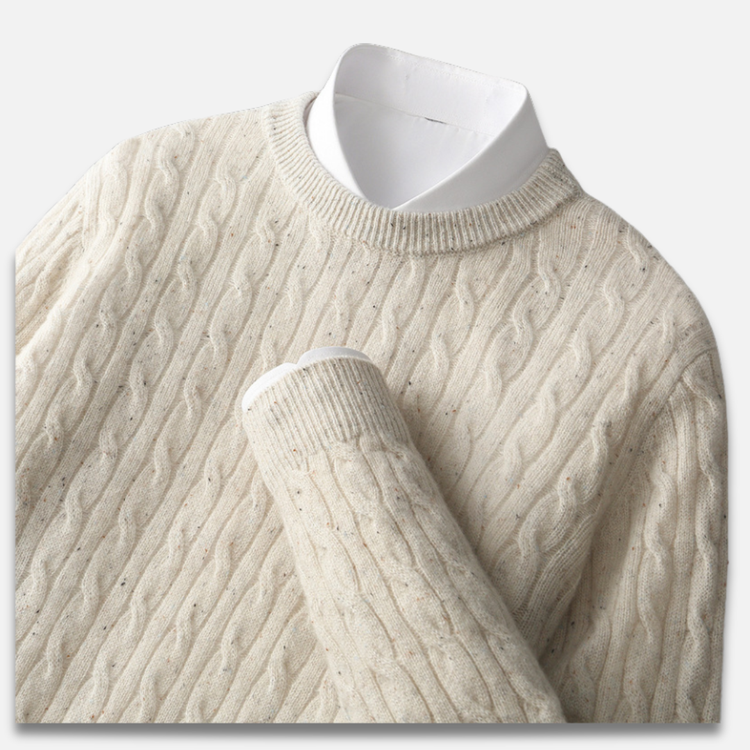 Men’s Cable Knit Round Neck Sweater Laurel & Legacy