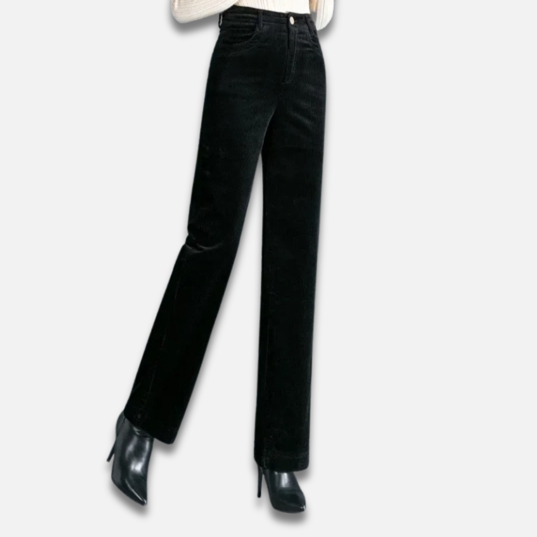 Women’s Corduroy High-Waist Straight Trousers Laurel & Legacy