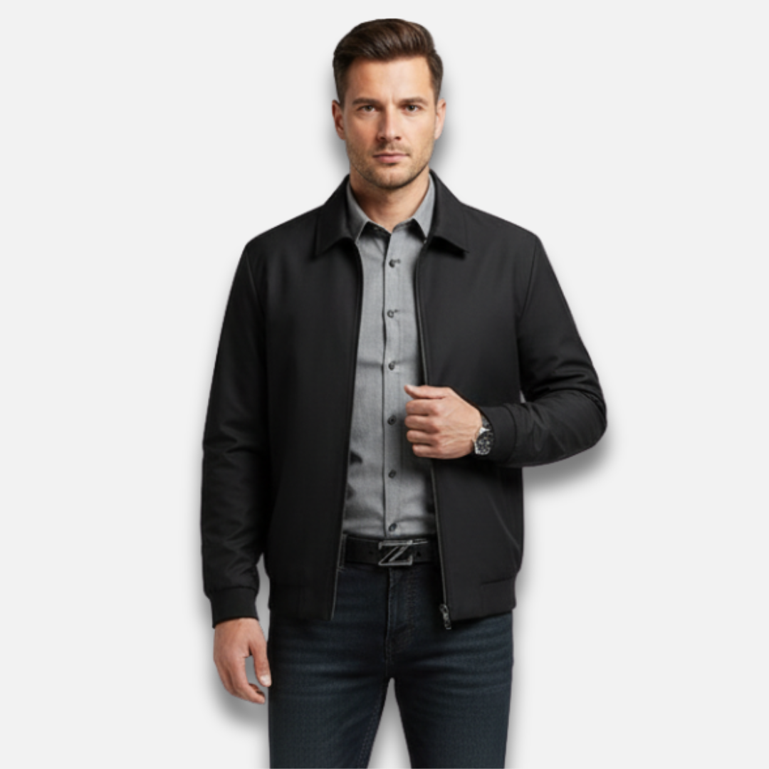 Men’s Casual Silk Zip Jacket Laurel & Legacy