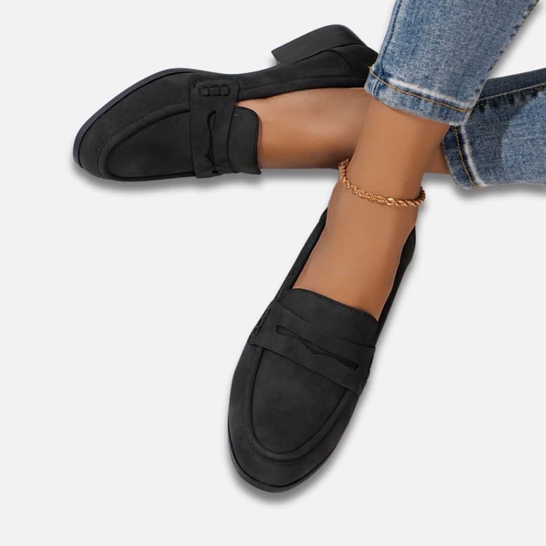 Women’s Solid Chunky Low Heel Penny Loafer Shoes Laurel & Legacy