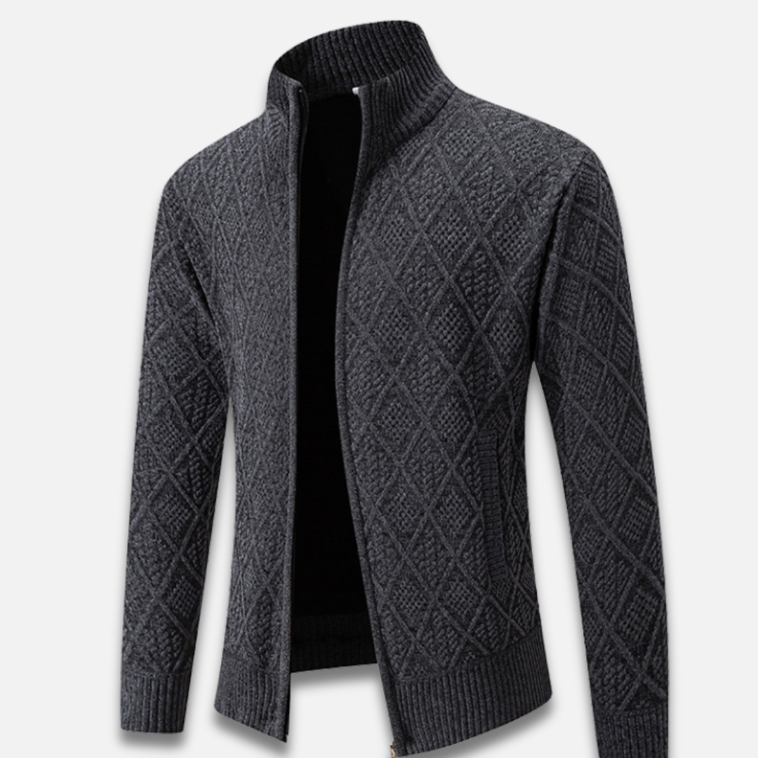 Men’s Diamond Knit Zip-Up Sweater Laurel & Legacy