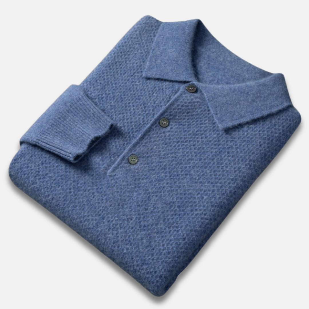 Men’s Merino Wool Polo Sweater Laurel & Legacy