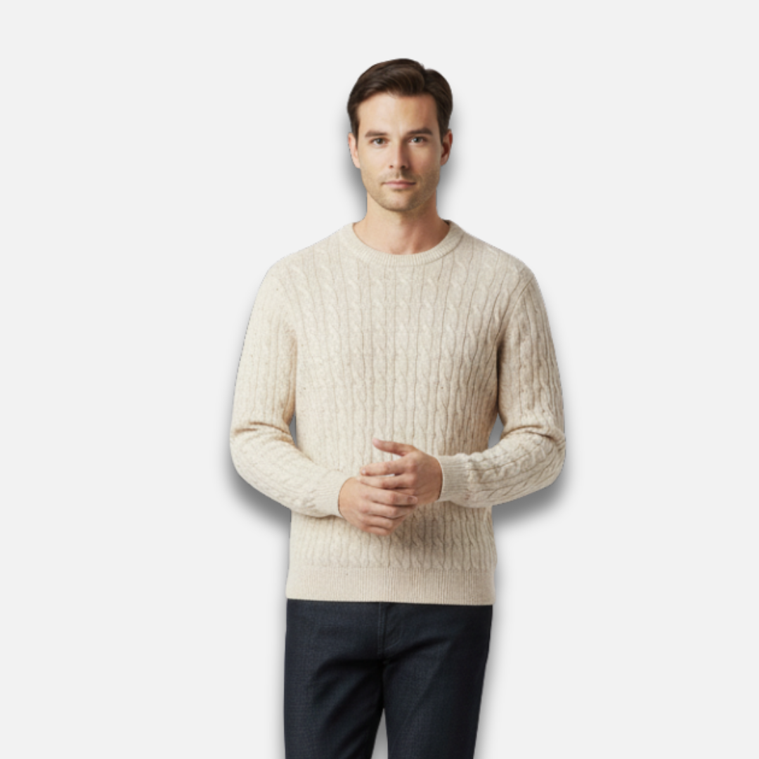 Men’s Cable Knit Round Neck Sweater Laurel & Legacy