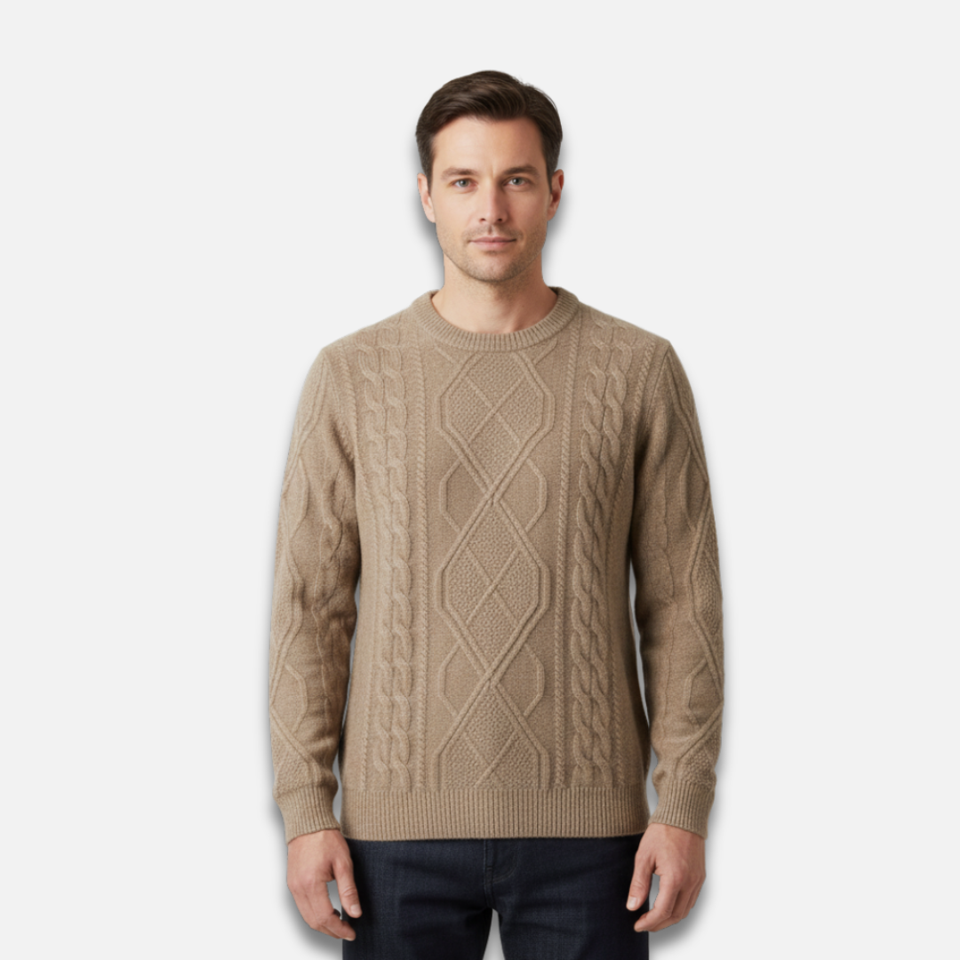 Men’s Cable Knit Crewneck Sweater Laurel & Legacy
