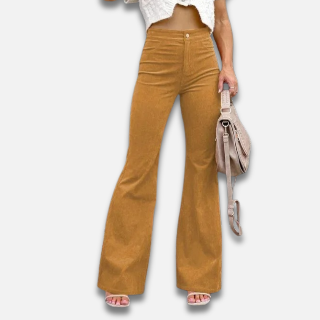 Women’s Corduroy High-Waist Flared Trousers Laurel & Legacy