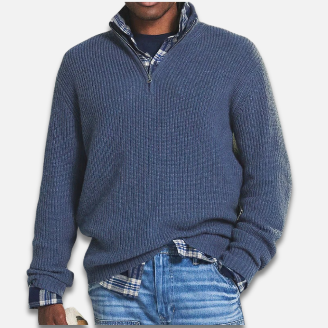 Men’s Half-Zip Ribbed Knit Sweater Laurel & Legacy
