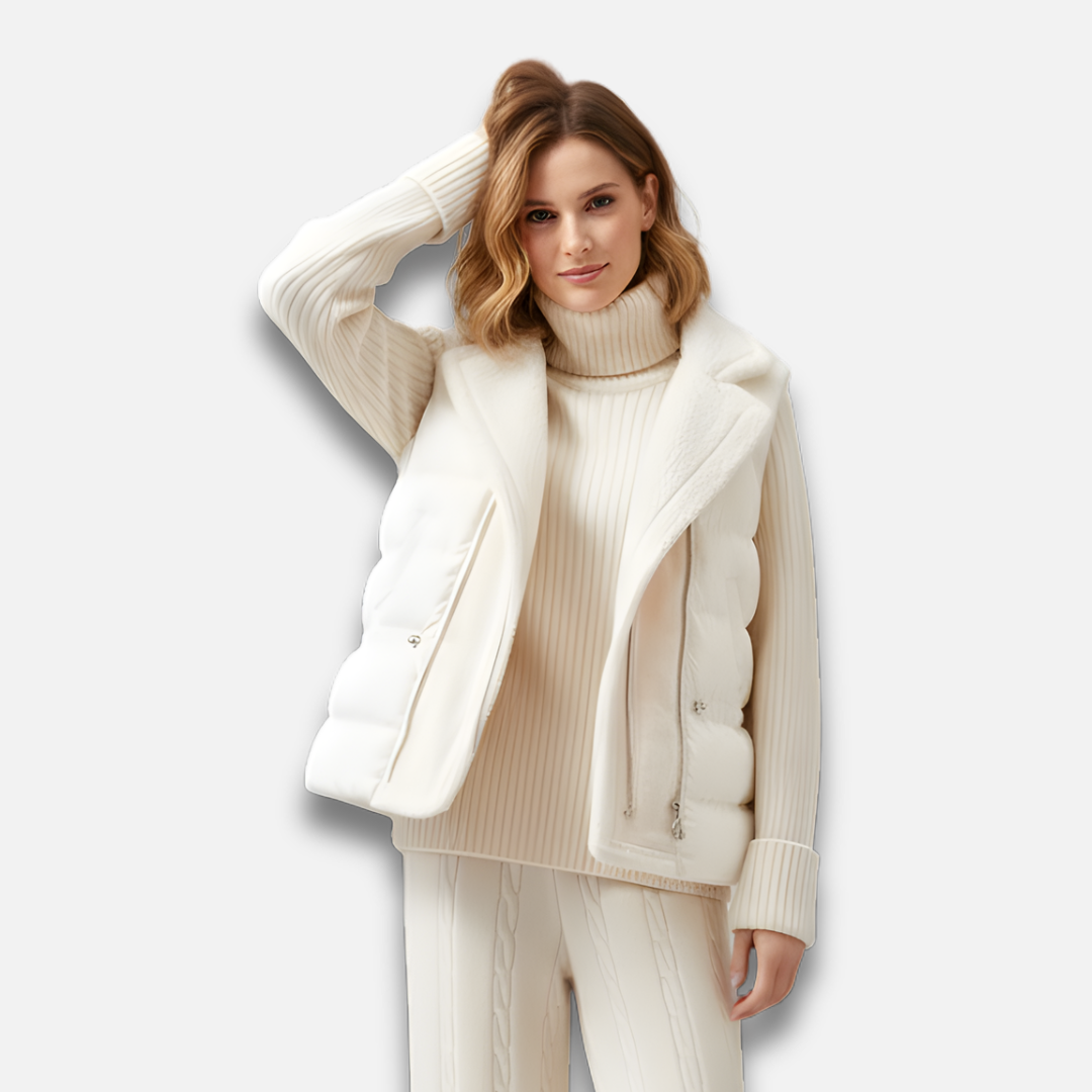 Women’s Three-Piece Knit Set with Turtleneck Sweater, Vest and Trousers Laurel & Legacy