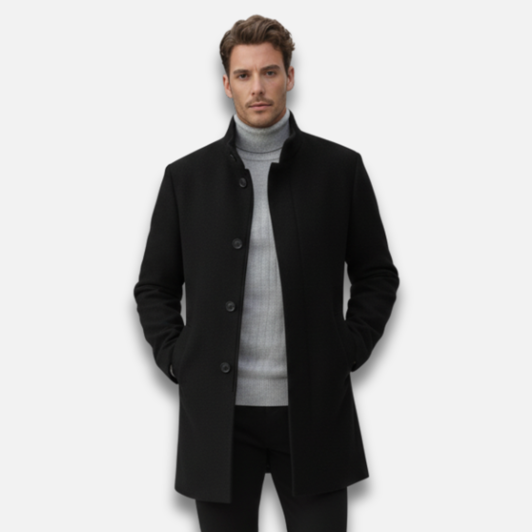 Men’s Single-Breasted Windbreaker Coat Laurel & Legacy