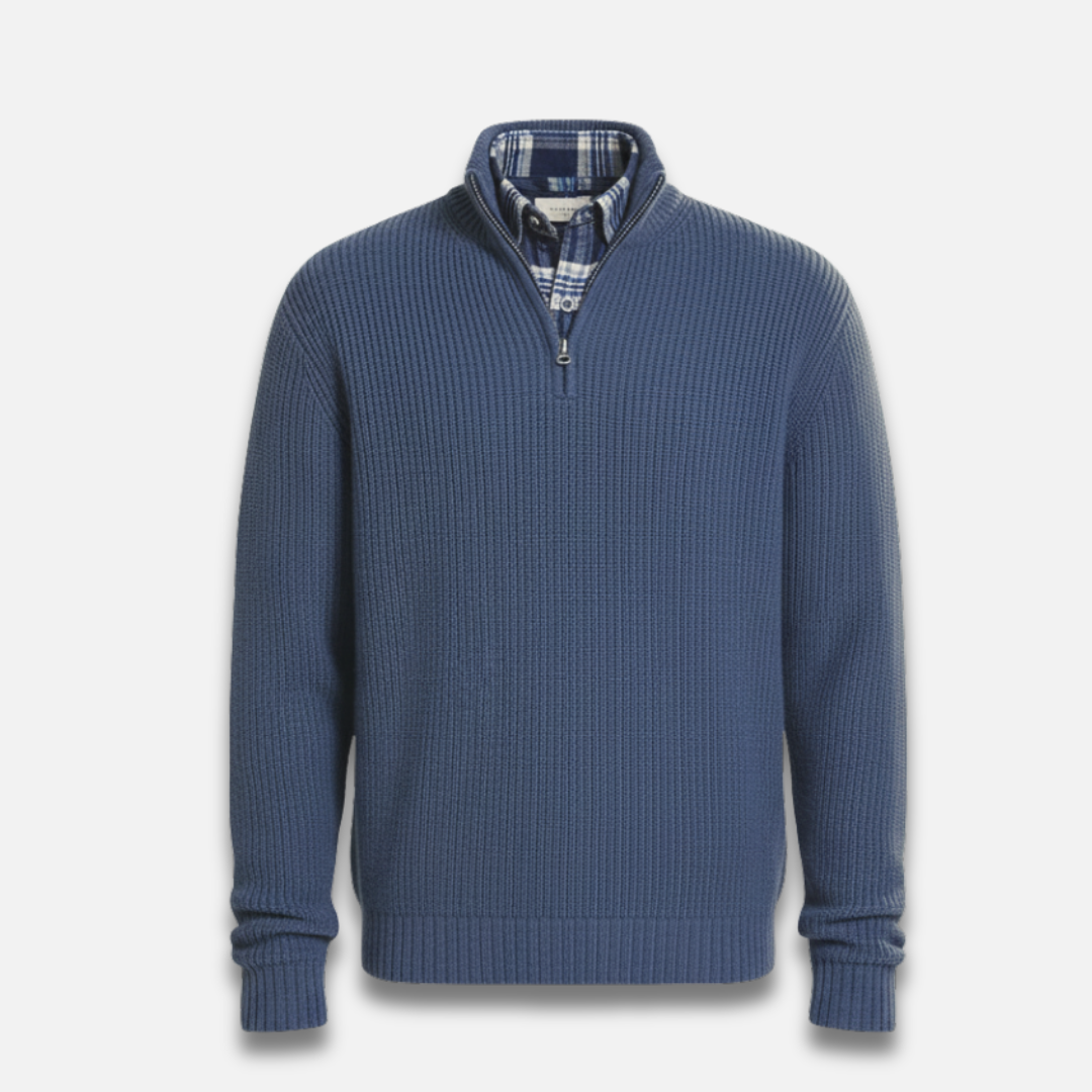 Men’s Half-Zip Ribbed Knit Sweater Laurel & Legacy