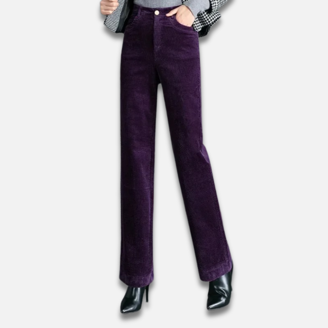 Women’s Corduroy High-Waist Straight Trousers Laurel & Legacy