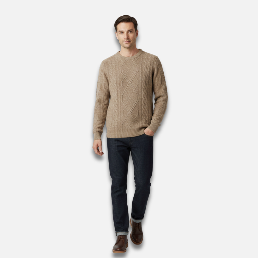 Men’s Cable Knit Crewneck Sweater Laurel & Legacy